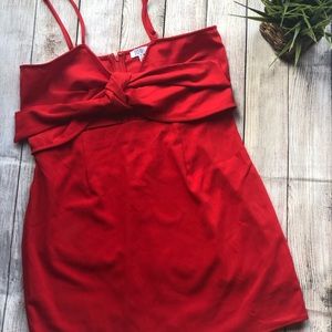 Red Front Tie Dress